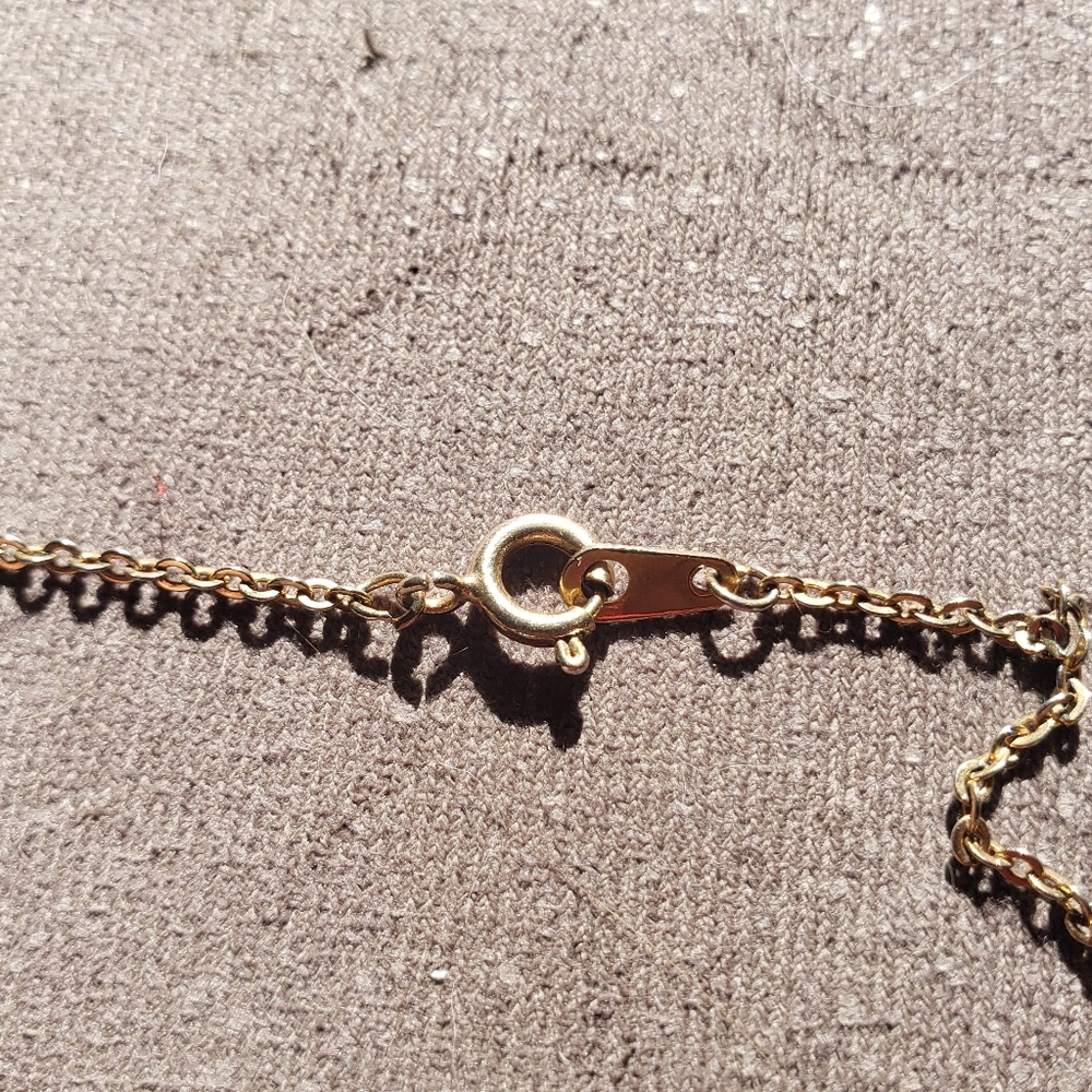 Unique Vintage Silver & Gold Clover Spade Pendant Necklace - Picture 8 of 9